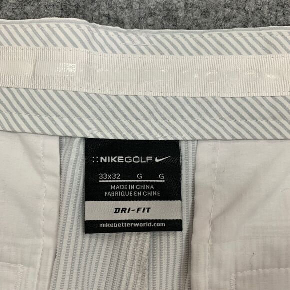 Nike Pants Mens 33 Ash White Tour Stripe Dri-FIT Flat Front Golf Performance - Picture 6 of 12